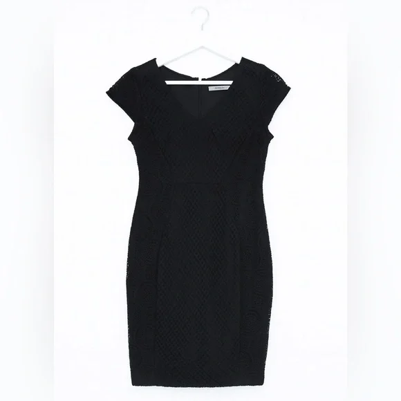 Marc New York Andrew Marc Women’s Black Lace Sheath Dress Size 10 - Picture 1 of 2